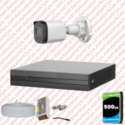 Dahua Full HD 1 Kameralı Güvenlik Kamerası + 500GB HDD