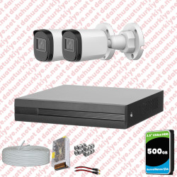 Dahua Full HD 2 Kameralı Güvenlik Kamerası + 500GB HDD