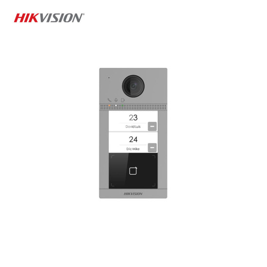 Hikvision DS-KV8213-WME1(B) 2 Butonlu Metal Villa Kapı İstasyonu – Mifare Kart Okuyucu, Wi-Fi, 2MP Kamera, IR Aydınlatma, IP65 & IK08 Koruma Hikvision DS-KV8213-WME1(B) 2 Butonlu Metal Villa Kapı İstasyonu – Mifare Kart Okuyucu, Wi-Fi, 2MP Kamera, IR Aydınlatma, IP65 & IK08 Koruma