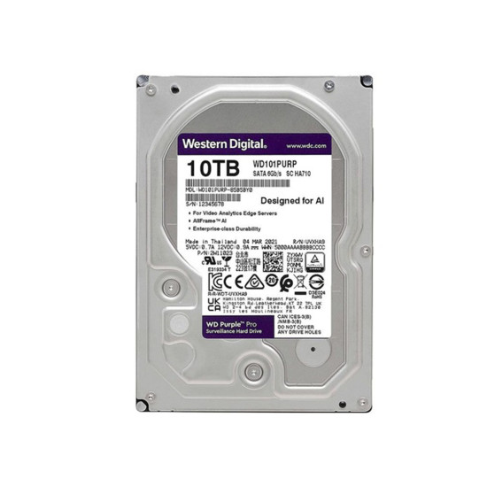 Western Digital Purple 10TB 3.5 SATA3 256MB Cache 7/24 Güvenlik Harddisk Western Digital Purple 10TB 3.5 SATA3 256MB Cache 7/24 Güvenlik Harddisk