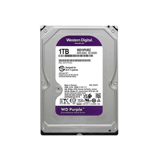 Western Digital Purple 1TB 3.5 SATA3 64MB Cache Güvenlik ve Gözetim Harddisk Western Digital Purple 1TB 3.5 SATA3 64MB Cache Güvenlik ve Gözetim Harddisk