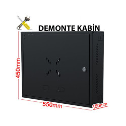 550x450x150mm Demonte Siyah DVR Kabini