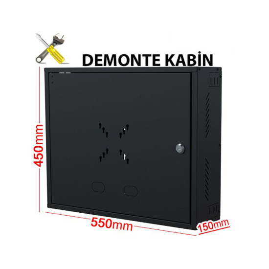 550x450x150mm Demonte Siyah DVR Kabini 550x450x150mm Demonte Siyah DVR Kabini