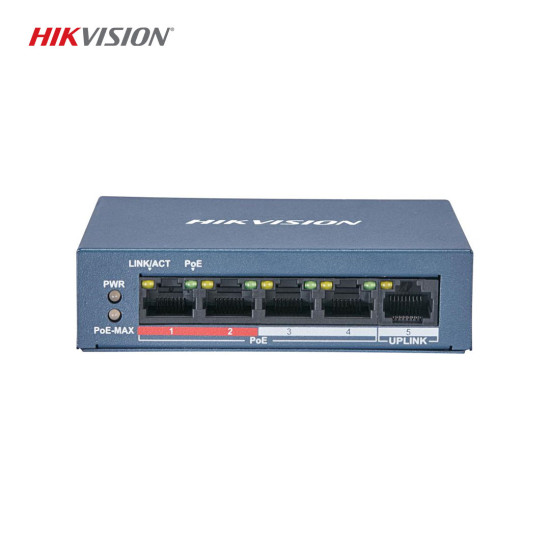 HIKVISION DS-3E0105P-E/M(B) 5 Port 4x10/100 PoE Unmanaged Switch (35W) HIKVISION DS-3E0105P-E/M(B) 5 Port 4x10/100 PoE Unmanaged Switch (35W)