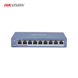 Hikvision DS-3E0109P-E(C) 8 Port PoE Fast Ethernet Switch - 10/100 Mbps, 115W PoE Gücü, 300m Uzun Menzil