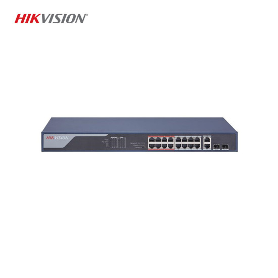 Hikvision DS-3E0318P-E(B) 16 Port PoE Ethernet Switch - 300m Uzun Menzil, 6KV Yıldırım Koruması Hikvision DS-3E0318P-E(B) 16 Port PoE Ethernet Switch - 300m Uzun Menzil, 6KV Yıldırım Koruması