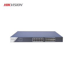 Hikvision DS-3E0524TF(B) 24-Port Gigabit Unmanaged Switch, Fiber Optik ve RJ45 Portları ile Yüksek Performanslı Ağ Anahtarı