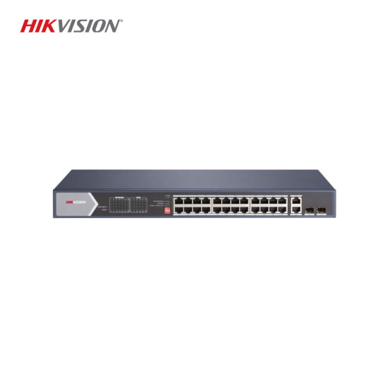 Hikvision DS-3E0528HP-E 24-Port Gigabit Unmanaged PoE Switch, 90W Hi-PoE Desteği ve 300m Uzun Menzil Hikvision DS-3E0528HP-E 24-Port Gigabit Unmanaged PoE Switch, 90W Hi-PoE Desteği ve 300m Uzun Menzil