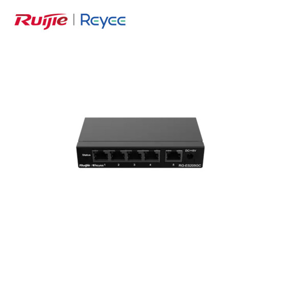 Reyee RG-ES205GC 5 Portlu Gigabit Yönetilebilir Switch – Cloud Yönetimli, PoE’siz, CCTV Uyumlu Reyee RG-ES205GC 5 Portlu Gigabit Yönetilebilir Switch – Cloud Yönetimli, PoE’siz, CCTV Uyumlu
