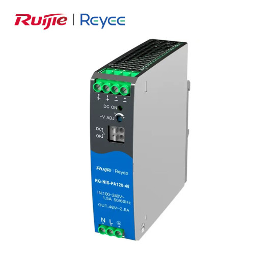 Reyee RG-NIS-PA120-48 Endüstriyel Güç Kaynağı – 100-240V AC Giriş, 52,38-55,62V DC Çıkış, 4,4A Akım Reyee RG-NIS-PA120-48 Endüstriyel Güç Kaynağı – 100-240V AC Giriş, 52,38-55,62V DC Çıkış, 4,4A Akım