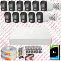 UNV Full HD 11 Kamera Renkli Gece Görüş Mikrofonlu