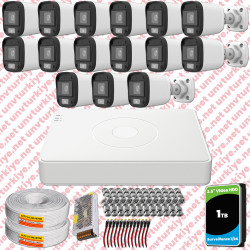 UNV Full HD 15 Kamera Renkli Gece Görüş Mikrofonlu