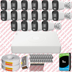 UNV Full HD 16 Kamera Renkli Gece Görüş Mikrofonlu