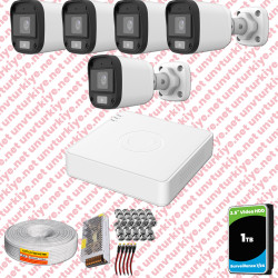 UNV Full HD 5 Kamera Renkli Gece Görüş Mikrofonlu
