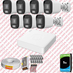 UNV Full HD 7 Kamera Renkli Gece Görüş Mikrofonlu