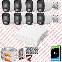 UNV Full HD 8 Kamera Renkli Gece Görüş Mikrofonlu