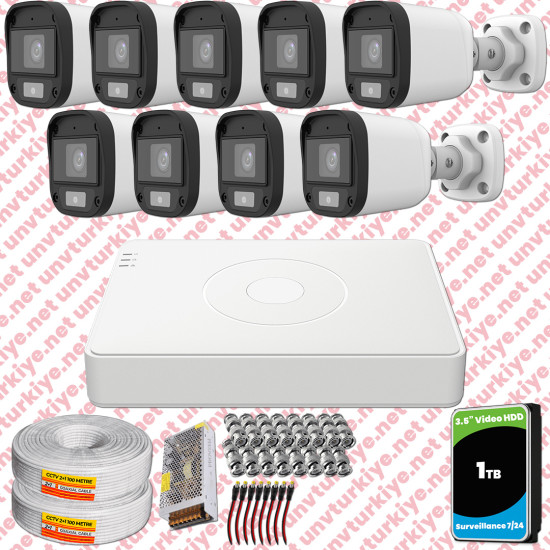 UNV Full HD 9 Kamera Renkli Gece Görüş Mikrofonlu UNV Full HD 9 Kamera Renkli Gece Görüş Mikrofonlu